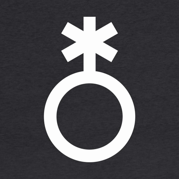 Nonbinary Symbol (white) by adrianimation